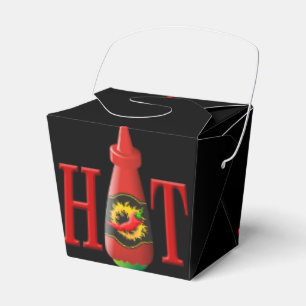 Fles met hete saus bedankdoosjes