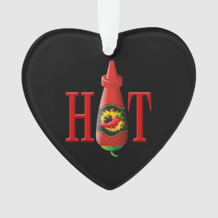 Fles met hete saus ornament