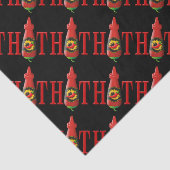 Fles met hete saus tissuepapier (Detail)