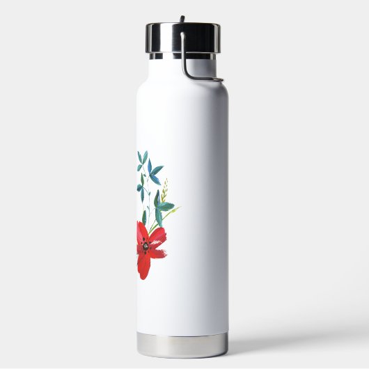 Fles met klassieke bloem. (Links)