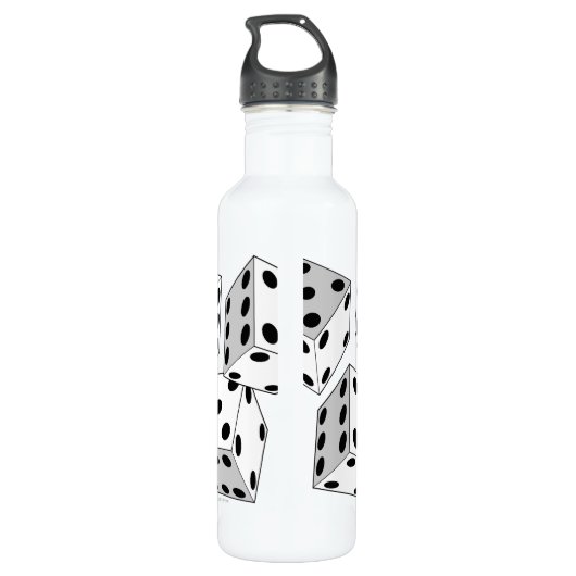 fles met roldobbelstenen (Achterkant)