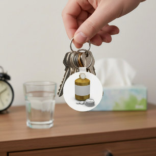 Fles met tabletten Sleutelhanger