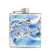 Fles met witte muzieknoten heupfles (Voorkant)