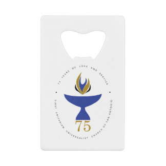 Fles openen met Logo Kredietkaart Flessenopener