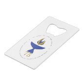 Fles openen met Logo Kredietkaart Flessenopener (Voorkant Gekanteld)