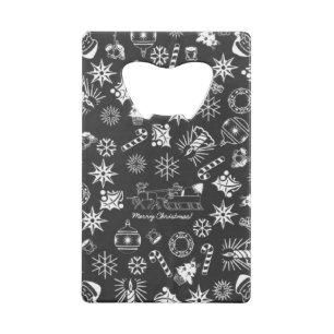 Fles Opener voor een prettige kerstcreditcard Kredietkaart Flessenopener