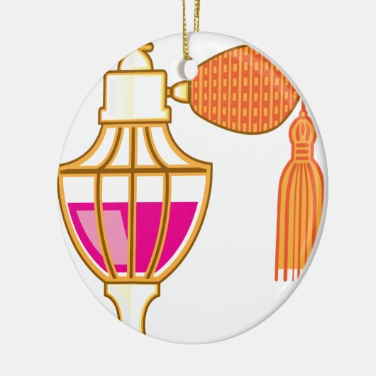  fles parfum keramisch ornament (Links)