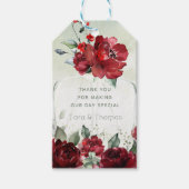 Fles pioenrozen bruiloft gunst cadeau lange Labels Cadeaulabel (Voorkant)