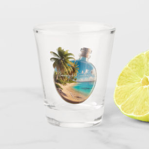Fles Souvenir Guadeloupe: Tropisch Strand Shot Glas