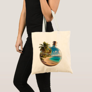 Fles Souvenir Guadeloupe: Tropisch Strand Tote Bag