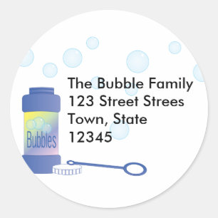 Fles van bubbels ronde sticker
