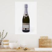 Fles van Champagne met blanco etiket Poster (Keuken)