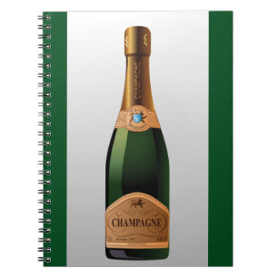 FLES VAN CHAMPAGNE NOTITIEBOEK