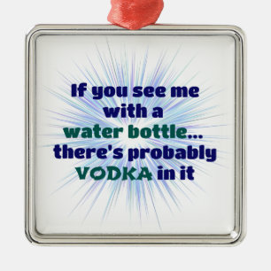 Fles VODKA Gift FUNNY Metalen Ornament