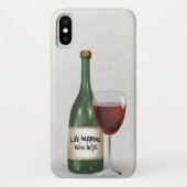 Fles wijn en glas met citaat Case-Mate iPhone case (Achterkant)