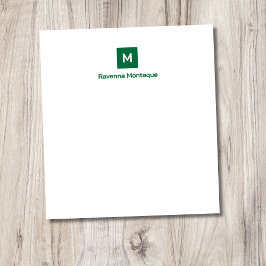 Flesgroene moderne chic trendy monogramnaam  notitieblok