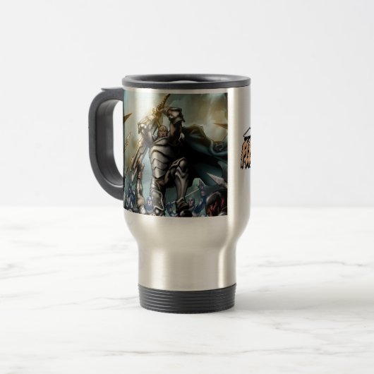 Flesh and Steel V1 design voyage mug (Devant gauche)