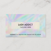 flesje met trendy holograaf vastgesneden etiket visitekaartje (Achterkant)