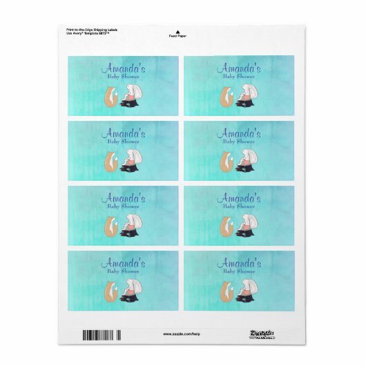 Fleslabel Whimsical Fox and Rabbit Water Etiket (Full Sheet)