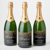 Fleslabels - Celebration Gold Glitter Sparkling Wijnetiket (Flessen)