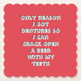 Flesopenende tanden kartonnen onderzetters