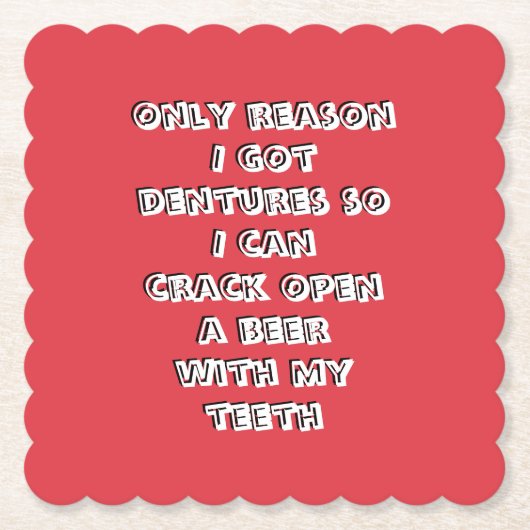 Flesopenende tanden kartonnen onderzetters (Voorkant)