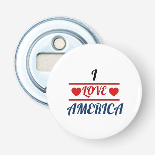 Flesopener - Ik hou van Amerika Button Flesopener