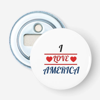 Flesopener - Ik hou van Amerika Button Flesopener