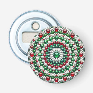 Flesopener met Italiaanse kleuren Design Button Flesopener