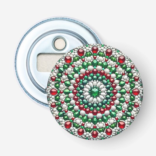 Flesopener met Italiaanse kleuren Design Button Flesopener (Voorkant)