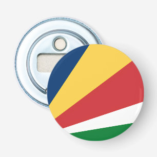 Flesopener met Seychellen Kleuren Design Button Flesopener