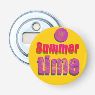 Flesopener met zomerthema button flesopener