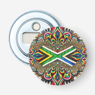 Flesopener met Zuid-Afrikaanse kleuren Design Button Flesopener