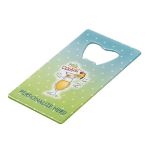 FLESOPENER - PINA COLADA RECIPE COCKTAIL ART KREDIETKAART FLESSENOPENER