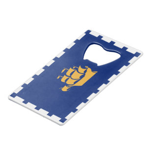 Flesopener van roestvrij staal met vlag van Quebec Kredietkaart Flessenopener
