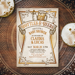 Flessen & Beers Baby shower Invitation Kaart