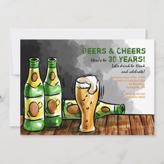 Flessen Bier Uitnodiging (Voorkant)