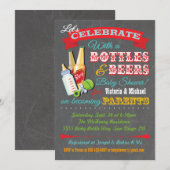 Flessen en bier Baby Douche Uitnodigingen (Voorkant / Achterkant)