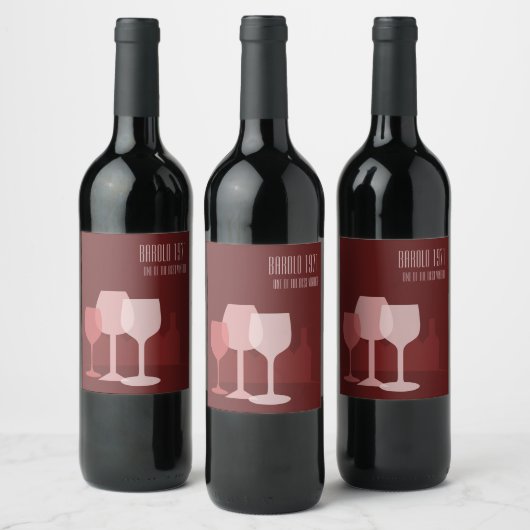 Flessen en glazen wijn etiket (Flessen)