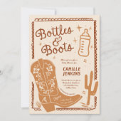 Flessen en laarzen Hand getrokken Baby shower Kaart (Voorkant)