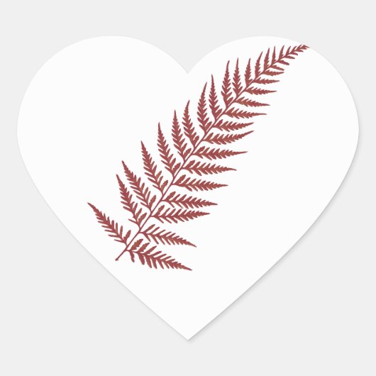 Flessen met botanisch fern lef - Vermengen en matc Hart Sticker (Voorkant)
