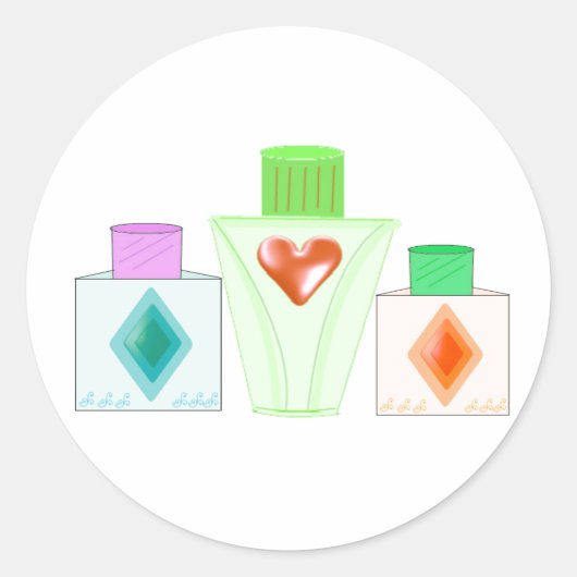 Flessen parfum en lotion ronde sticker (Voorkant)