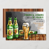 Flessen van de bieruitnodiging kaart (Voorkant / Achterkant)