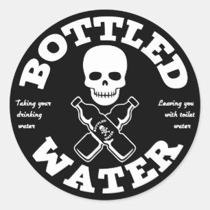 Flessen water ronde sticker