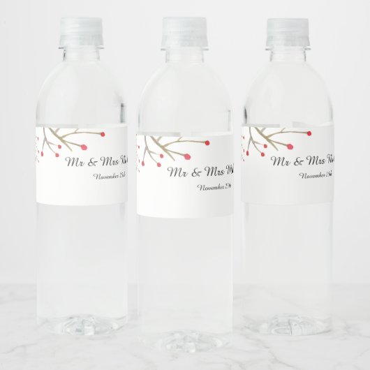 Flessenetiket Botanische Waterverf Bruiloft Waterfles Etiket (Flessen)
