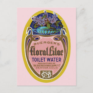 flessenetiket voor Lila toiletwater Briefkaart