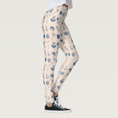  flessenillustratiepatroon blauw leggings (Rechts)