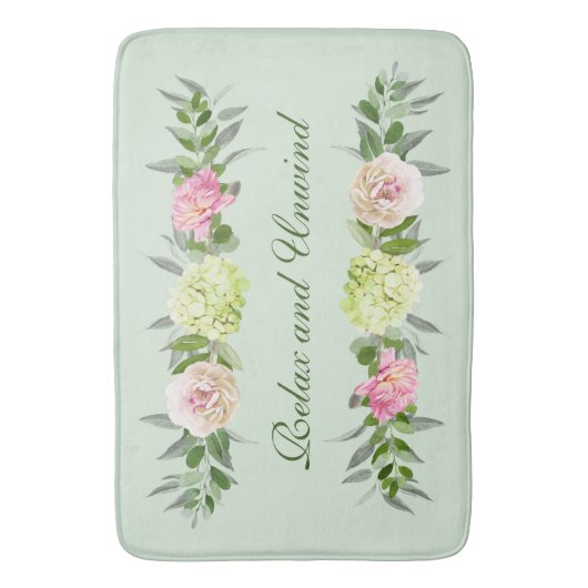 flessenmelk | Ontspan en ontwind groen Badmat (Voorkant Verticaal)