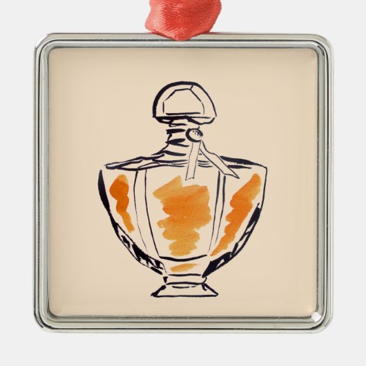 Flessenmode waterkleurenillustratie metalen ornament (Voorkant)