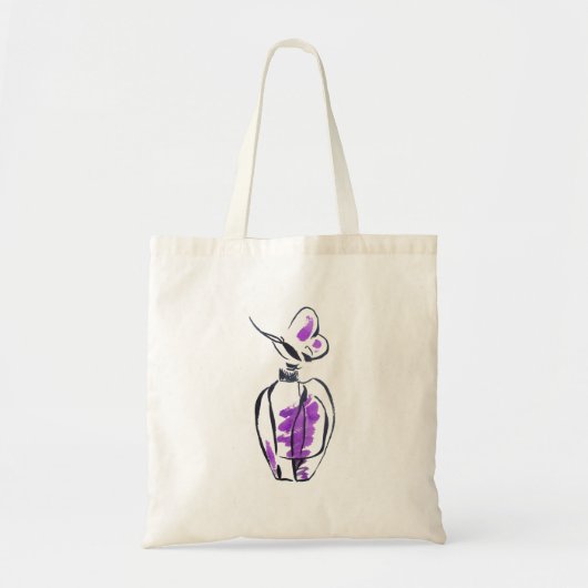 Flessenmode waterverf illustratie tote bag (Voorkant)